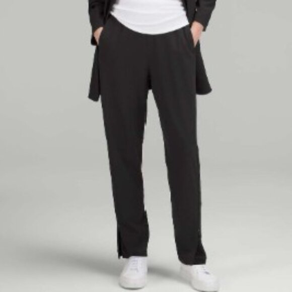 LULULEMON Women XL Black Everlux High Rise Zip Leg Track Pants Full Length - Picture 1 of 16